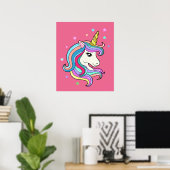 Farbenfrohe Einhorn Poster (Heimbüro)