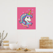 Farbenfrohe Einhorn Poster (Küche)