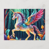 Farbenfrohe Einhorn Postkarte (Vorderseite)