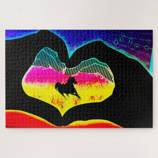 Farbenfrohe Einhorn Puzzle (Horizontal)