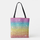 Farbenfrohe Einhorn Regenbogen Glitzer Trendy Must Tasche (Rückseite)