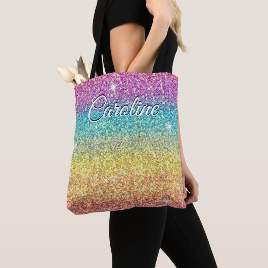 Farbenfrohe Einhorn Regenbogen Glitzer Trendy Must Tasche (Von Nahem)