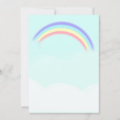 Farbenfrohe Einhorn Regenbogen Niedlich Magenrosa Einladung (Rückseite)