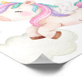 Farbenfrohe Einhorn, Regenbogen, Sterne, Kinderzim Poster (Ecke)