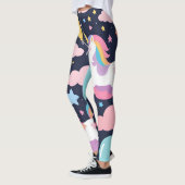 Farbenfrohe Einhorn-Regenbogenballonmuster für sie Leggings (Links)