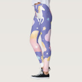 Farbenfrohe Einhorn-Regenbogenballonmuster für sie Leggings (Links)