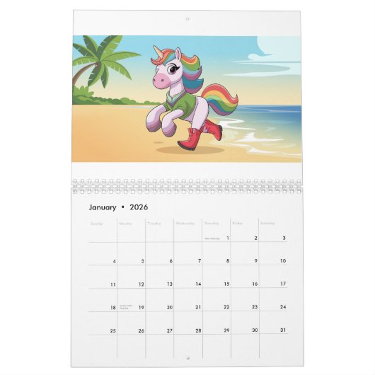 Farbenfrohe Einhorn-Sammlung Kalender (Jan 2026)
