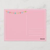 Farbenfrohe Einhornbräunungsflagge Rosa Glückwunsc Postkarte (Rückseite)