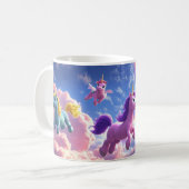 Farbenfrohe Einhörner am Himmel Kaffeetasse (Vorderseite Links)