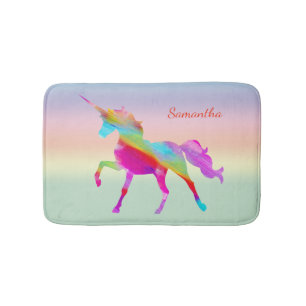 Farbenfrohe Einhornmatte Badematte