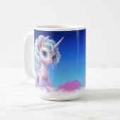 Farbenfrohe Einhornname Tasse (Vorderseite Links)