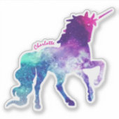 Farbenfrohe Einhornpferde mit dem Namen Kunsthandw Aufkleber (Vorderseite)