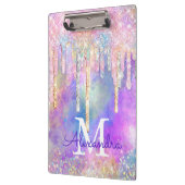 Farbenfrohe Einhorntropfmonogramm für Glitzer Klemmbrett (Links)