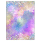 Farbenfrohe Einhorntropfmonogramm für Glitzer Klemmbrett (Rückseite)