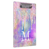 Farbenfrohe Einhorntropfmonogramm für Glitzer Klemmbrett (Rechts)