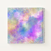 Farbenfrohe Einhorntropfmonogramm für Glitzer Notizblock (Rückseite)