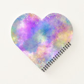 Farbenfrohe Einhorntropfmonogramm für Glitzer Notizblock (Rückseite)