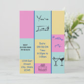 Farbenfrohe Einladung (Stehend Vorderseite)