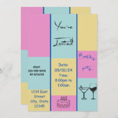 Farbenfrohe Einladung (Vorne/Hinten)