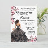 Farbenfrohe Einladung zu Quinceanera (Stehend Vorderseite)