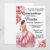 Farbenfrohe Einladung zu Quinceanera (Vorne/Hinten)