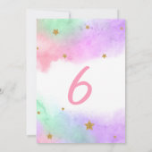 Farbenfrohe Einladung zum Einhorn (Rückseite)