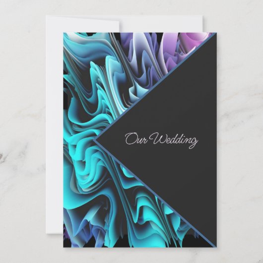 Farbenfrohe Einladung zur Hochzeit (Rückseite)