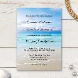 farbenfrohe Einladung zur Hochzeit am Strand