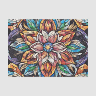 Farbenfrohe, einzigartige Abstrakte Mosaik-Blume Seidenpapier