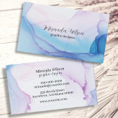 Farbenfrohe, einzigartige blaue Rosa Tinte Designe Visitenkarte