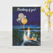 Farbenfrohe, einzigartige, landschaftliche Denkwei Karte (Gelbe Blume)