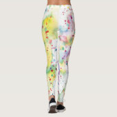 Farbenfrohe, einzigartige Paint Spritzer Regenboge Leggings (Rückseite)