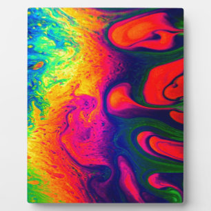 Farbenfrohe, einzigartige Regenbogen Swirf PERSONA Fotoplatte