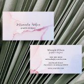Farbenfrohe, einzigartige rosa Aquarellfarben-Desi Visitenkarte
