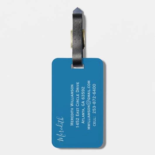 Farbenfrohe, einzigartige Schreibweise Gepäckanhänger (Rückseite vertikal)