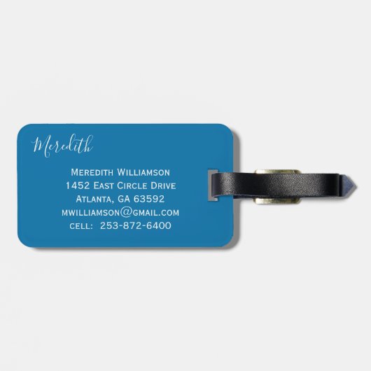 Farbenfrohe, einzigartige Schreibweise Gepäckanhänger (Rückseite horizontal)