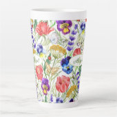 Farbenfrohe Einzigartige Wasserfarbe Wilde Blume B Milchtasse (Vorderseite)