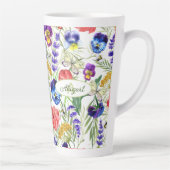 Farbenfrohe Einzigartige Wasserfarbe Wilde Blume B Milchtasse (Rechts)