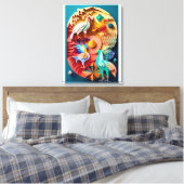 Farbenfrohe, einzigartige Wohngestaltung Leinwanddruck (Insitu (Schlafzimmer))