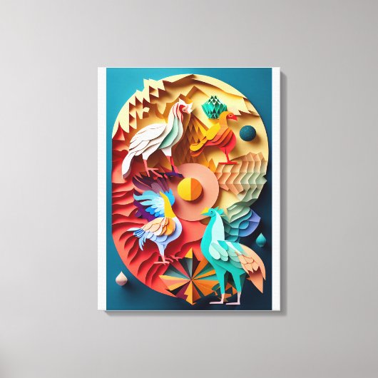 Farbenfrohe, einzigartige Wohngestaltung Leinwanddruck (Vorderseite)