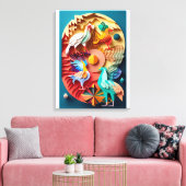 Farbenfrohe, einzigartige Wohngestaltung Leinwanddruck (Insitu (Wohnzimmer))