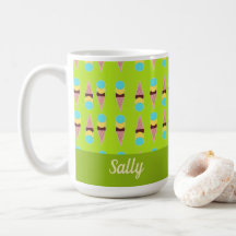 Farbenfrohe Eiscreme auf Grün