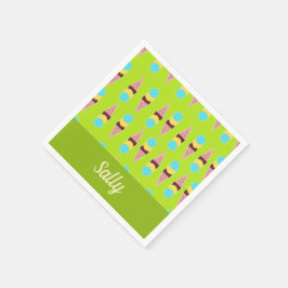 Farbenfrohe Eiscreme auf Grün Serviette