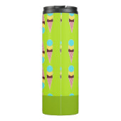 Farbenfrohe Eiscreme auf Grün Thermosbecher (Rückseite)