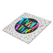 Farbenfrohe Eiscreme Candy Sprinkles Fliese (Seite)