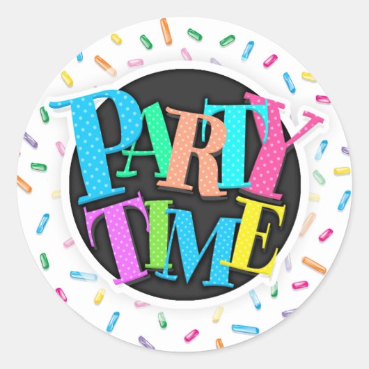 Farbenfrohe Eiscreme Candy Sprinkles Runder Aufkleber (Vorderseite)