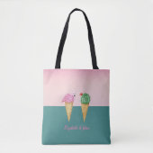 Farbenfrohe Eiscreme Cones Cactus Pink Flamingos Tasche (Vorderseite)