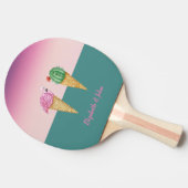 Farbenfrohe Eiscreme Cones Cactus Pink Flamingos Tischtennis Schläger (Seitenansicht)
