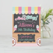 Farbenfrohe Eiscreme Geburtstagsparty Einladung (Stehend Vorderseite)