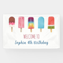 Farbenfrohe Eiscreme Geburtstagsparty - Signaturba Banner